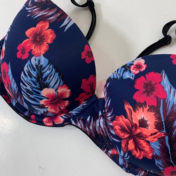 PINK Wear Everywhere Lightly Lined Tropical Print Bra - Size 34C - Picture 3 of 6